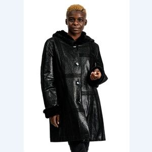 CLEARANCE Embossed Shearling with Mink Trim